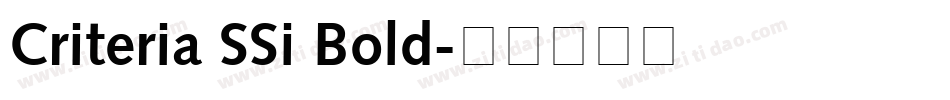 Criteria SSi Bold字体转换
